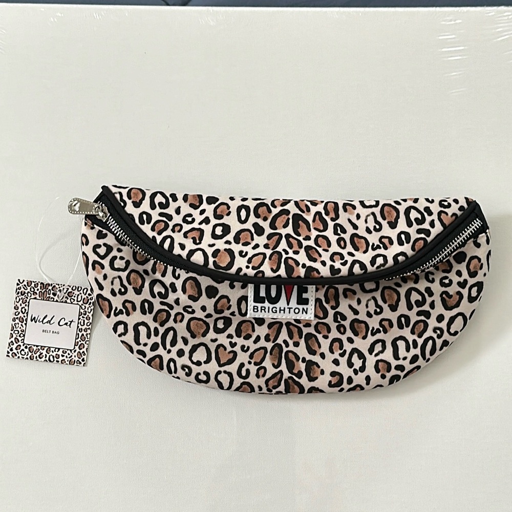 Brighton Wild Cat Leopard Print Belt Bag / Crossbody **NEW
